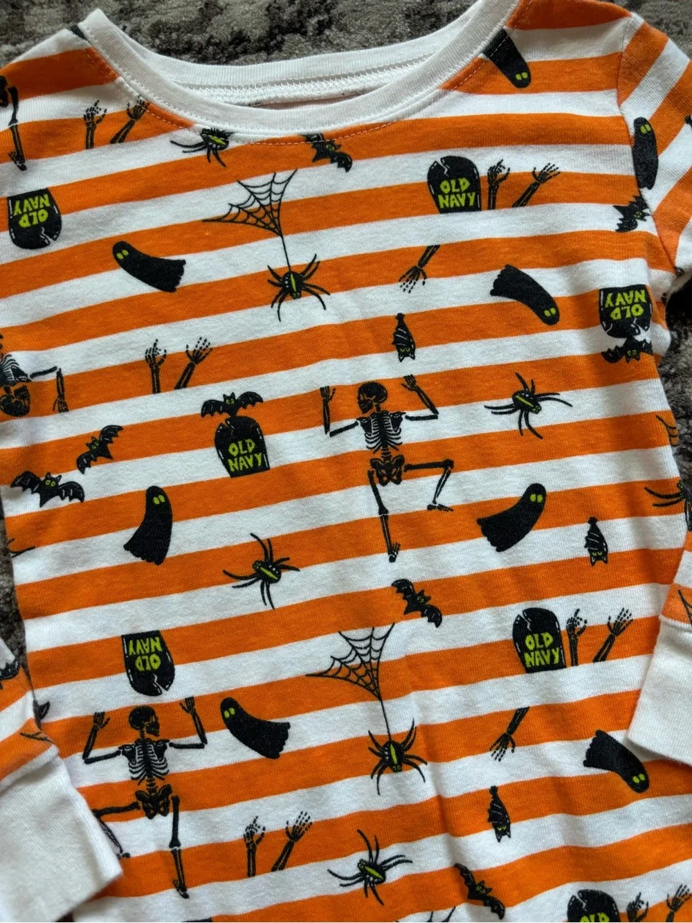 4T Old Navy Orange & White Striped Halloween Long-Sleeve Shirt